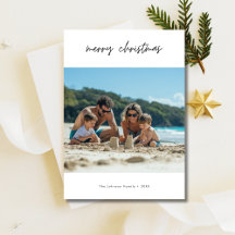Simple Script Beach-jullefoto-kort