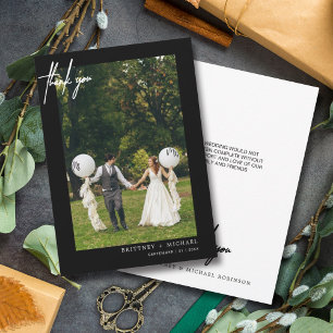 Simple Script Black Photo Modern - tackkort Tack Kort