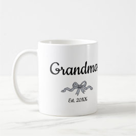 Simple Script Bow Grandma Est. Year Kaffemugg