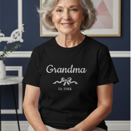 Simple Script Bow Grandma Est. Year T Shirt