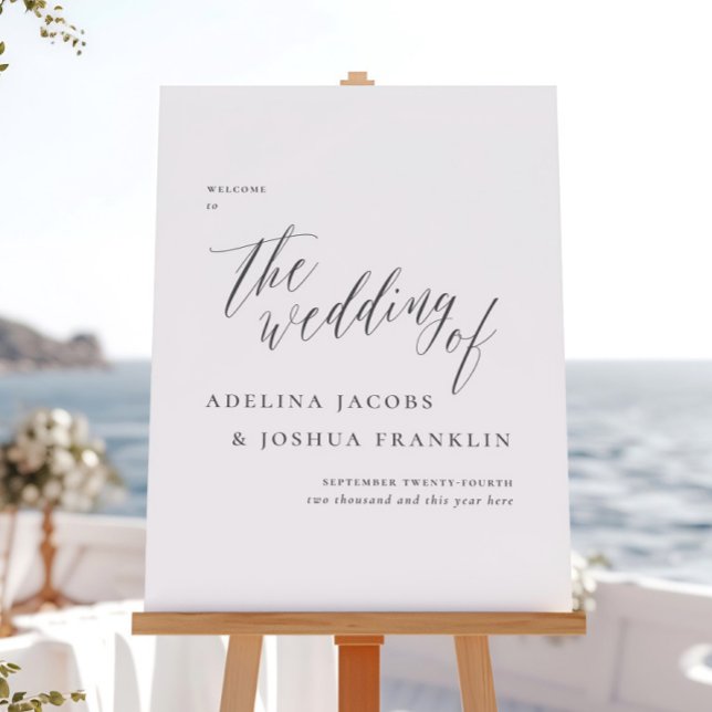 Simple Script Calligraphy Wedding Welcome Sign Poster (Skapare uppladdad)