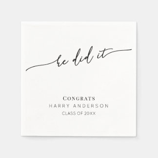 Simple Script Minimalist Graduation Party Pappersservett