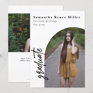 Simple Script Modern Arch 2 Foto Examen  Inbjudningar