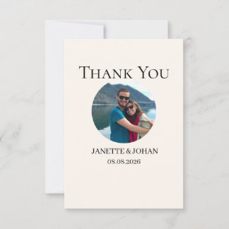 Simple Script Modern Wedding Photo Thank You Card Tack Kort