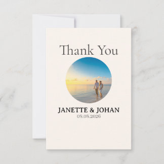 Simple Script Modern Wedding Photo Thank You Card Tack Kort