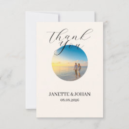 Simple Script Modern Wedding Photo Thank You Card Tack Kort