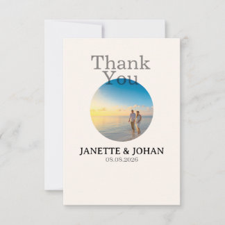 Simple Script Modern Wedding Photo Thank You Card Tack Kort