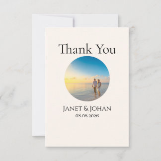 Simple Script Modern Wedding Photo Thank You Card Tack Kort