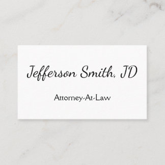 Simple, Script Name Attorney-At-Law Business Card Visitkort