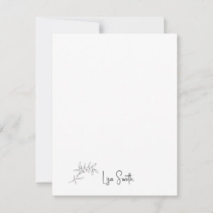 Simple Script Namn Foliage Tack Kort