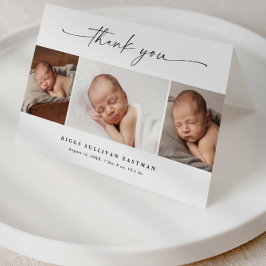 Simple Script Photo Collage Baby Tack Kort