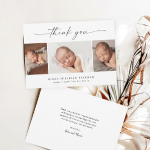 Simple Script Photo Collage Baby Tack Kort