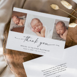 Simple Script Photo Collage Baby Tack Kort