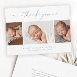 Simple Script Photo Collage Baby Tack Kort