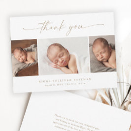 Simple Script Photo Collage Baby Tack Kort