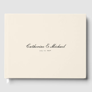 Simple Script Pretty Cream Wedding Guest Book Gästböcker