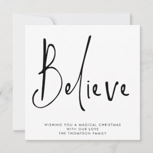Simple Script Tro Black White-Helgdag Anteckningskort