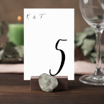 Simple Script Wedding Table Numbers Bordsnummer<br><div class="desc">Guide guests to their tables in refined style with this minimalist elegant wedding table number card featuring a graceful script number and delicate monogram initials. The clean black and white design creates a sophisticated balance between modern simplicity and timeless wedding décor. The oversized script table number provides clear visibility for...</div>