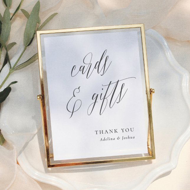 Simple Script  Wedding Tabletop Cards & Gifts Sign Poster (Skapare uppladdad)