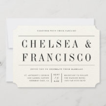 Simple Serif Modern Typography-bröllopsinbjudan