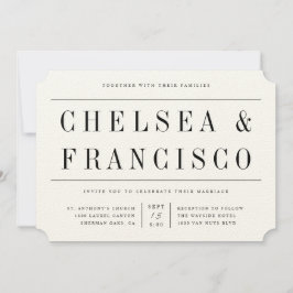 Simple Serif Modern Typography-bröllopsinbjudan Inbjudningar