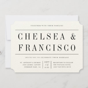 Simple Serif Modern Typography-bröllopsinbjudan Inbjudningar