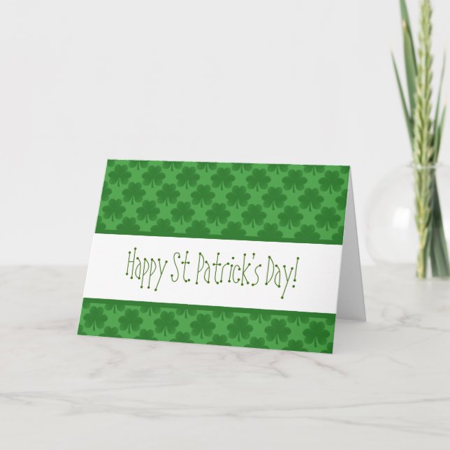 Simple Shamrock Mönster Greeting Card Kort (Framsida)