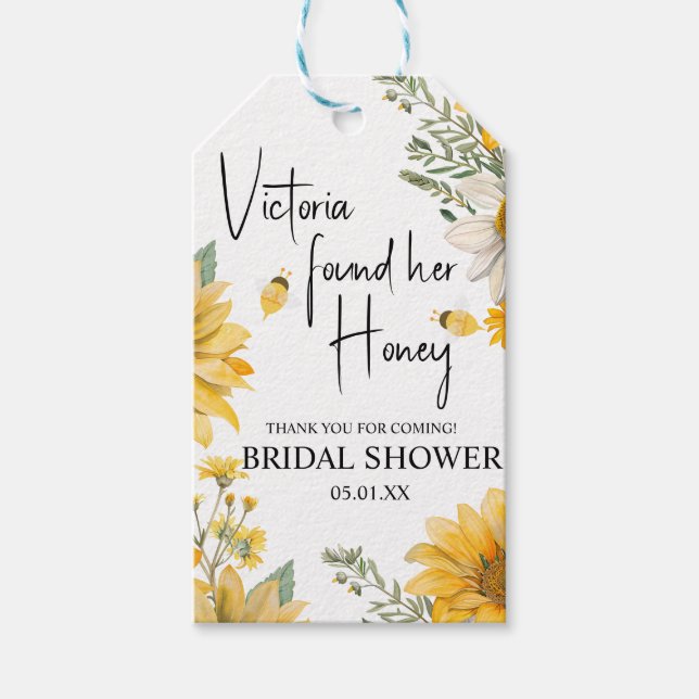 Simple She’s Found Her Honey Bee Bridal Shower Presentetikett (Framsidan)
