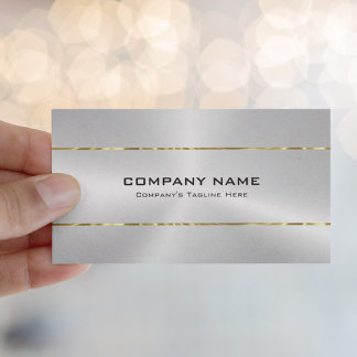 Simple Shiny Faux Metallic Silver Guld Visitkort