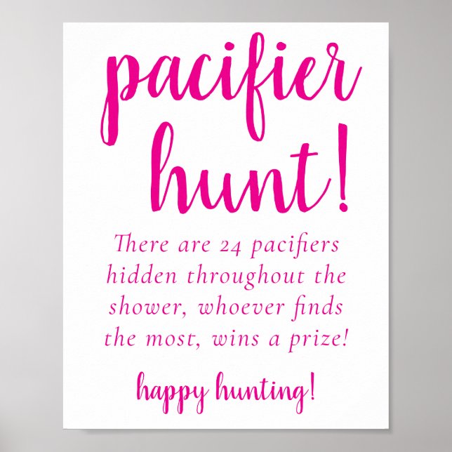 Simple Shock rosa Nappar Hunt | Magenta Party-spel Poster (Framsidan)