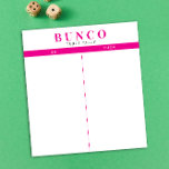 Simple Shock rosa och White Bunco Bord Tally Anteckningsblock<br><div class="desc">Toss en lakan på varje bord för att hålla jämna steg med poängen och strömlinjeforma ditt Bunco-spel med det här redot så att det blir lätt för användan att riva av tally lakan med två tomma kolonner och fuchsia shock rosa accents.</div>