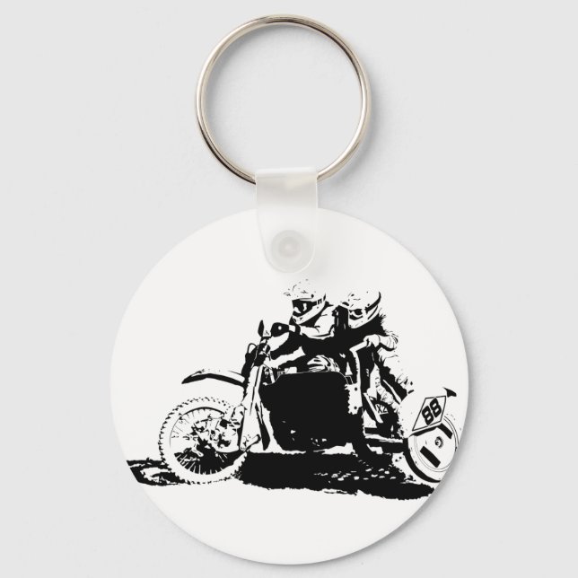 Simple Sidecarcross-design Nyckelring (Framsida)