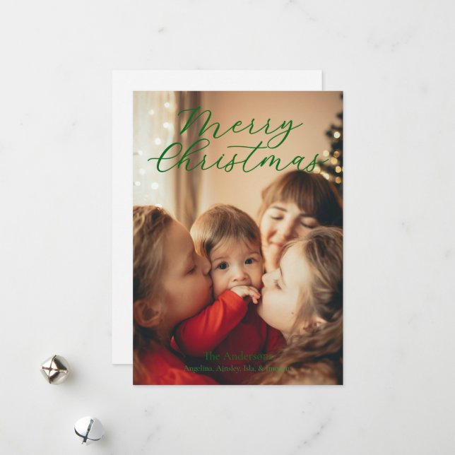 Simple Single Photo Holida Julkort (Fram/Back In Situ)