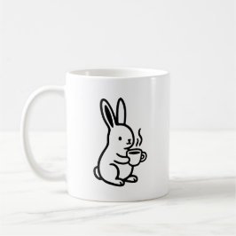 Simple Sitting Bunny Coffee Art Kaffemugg