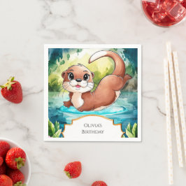 Simple Sjö Otter Birthday Pappersservett