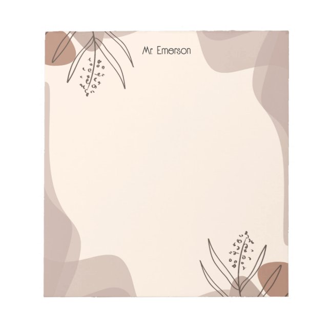 Simple Sketch Floral Notepad Anteckningsblock (Framsida)