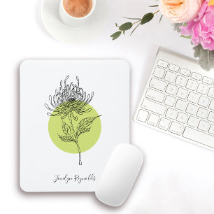 Simple Sketched Dahlia Botanical med Namn Musmatta