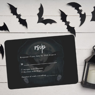 Simple Skull Fladdermus Gothic Bröllop OSA Kort