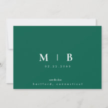Simple Sleek Emerald Grönt Monogram Bröllop