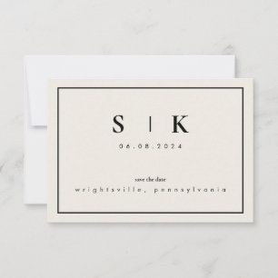 Simple Sleek Monogram Beige Spara datum V