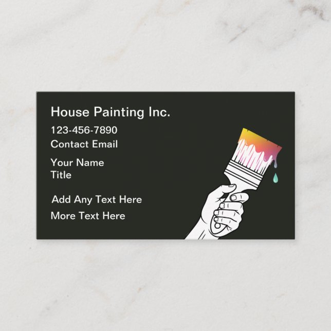 Simple Small Quantity House Painter Business Cards (Framsida)