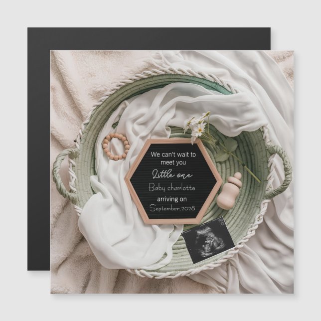Simple soft Neutral Pregnancy Announcement gift (Fram/baksida)