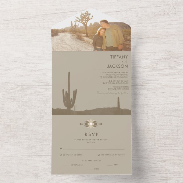 Simple Southwest Cactus Photo Bröllop (Insida)