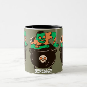 Simple Spooky Halloween Family Ghouls Zombie Två-Tonad Mugg