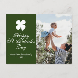 Simple St. patricks dag Shamrocks familjefoto Helg Vykort