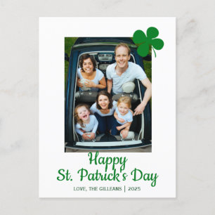 Simple St. patricks dag Shamrocks familjefoto Helg Vykort