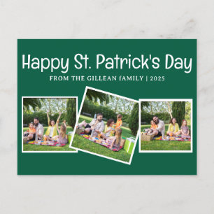 Simple St. patricks dag Shamrocks familjefoto Helg Vykort