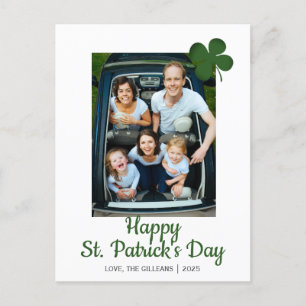Simple St. patricks dag Shamrocks familjefoto Helg Vykort