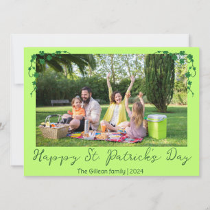 Simple St. patricks dag Shamrocks familjefoto Julkort