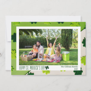 Simple St. patricks dag Shamrocks familjefoto Julkort
